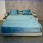 تختخوابشو مدل ساپتا دسته لاویز عرض 140 رنگ آبی