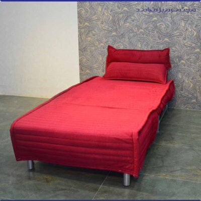 مبلمان تخت خوابشو ساپتا ریلی بدون دسته عرض 100 رنگ قرمز